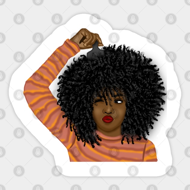 cute black girl digital art Sticker by Spinkly Creations 